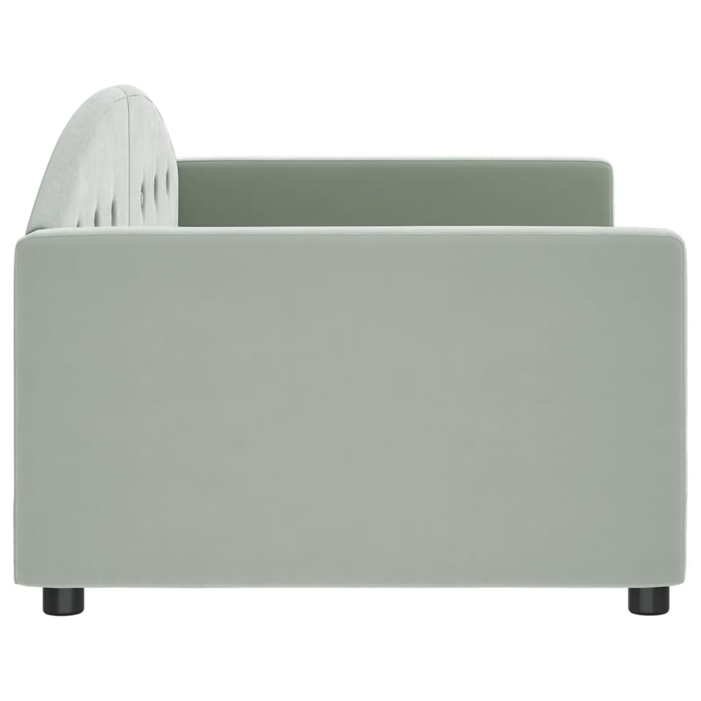 Sofá-cama 90x190 cm veludo cinzento-claro