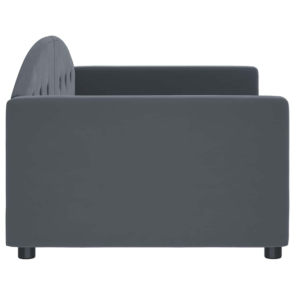 Sofá-cama 90x190 cm veludo cinzento-escuro