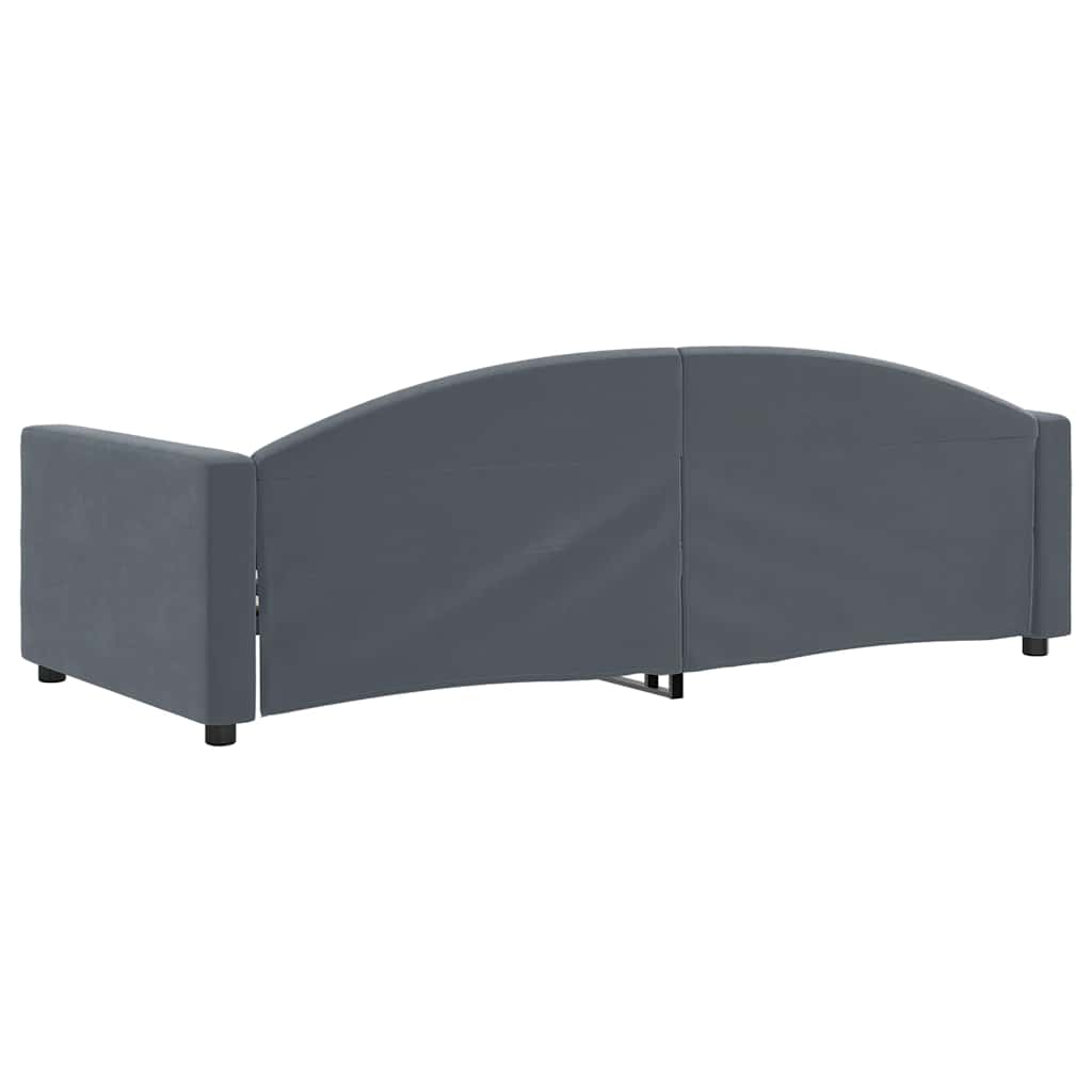 Sofá-cama 90x190 cm veludo cinzento-escuro