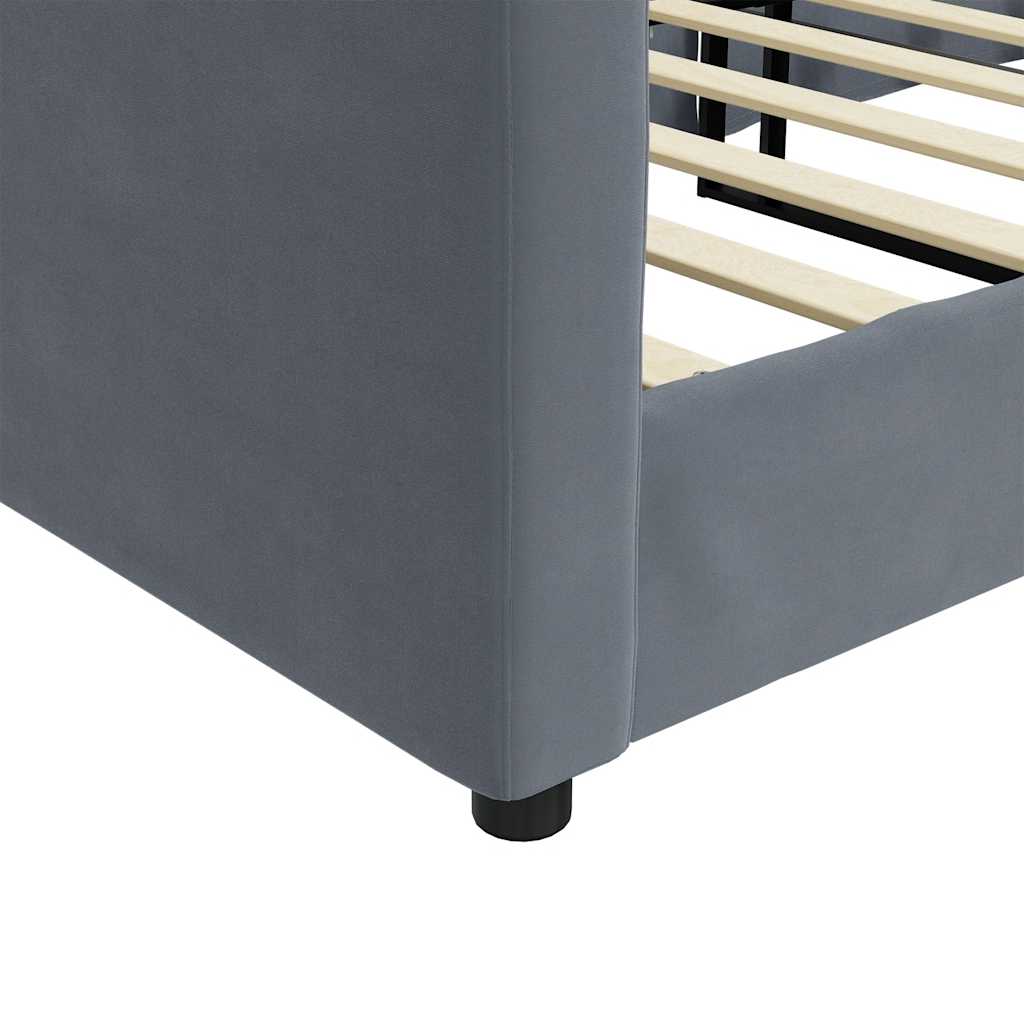 Sofá-cama 90x190 cm veludo cinzento-escuro