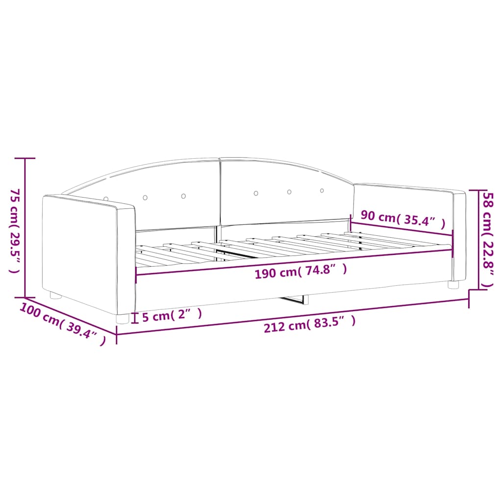 Sofá-cama 90x190 cm veludo cinzento-escuro