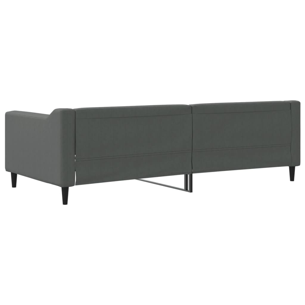 Sofá-cama 90x200 cm tecido cinzento-escuro