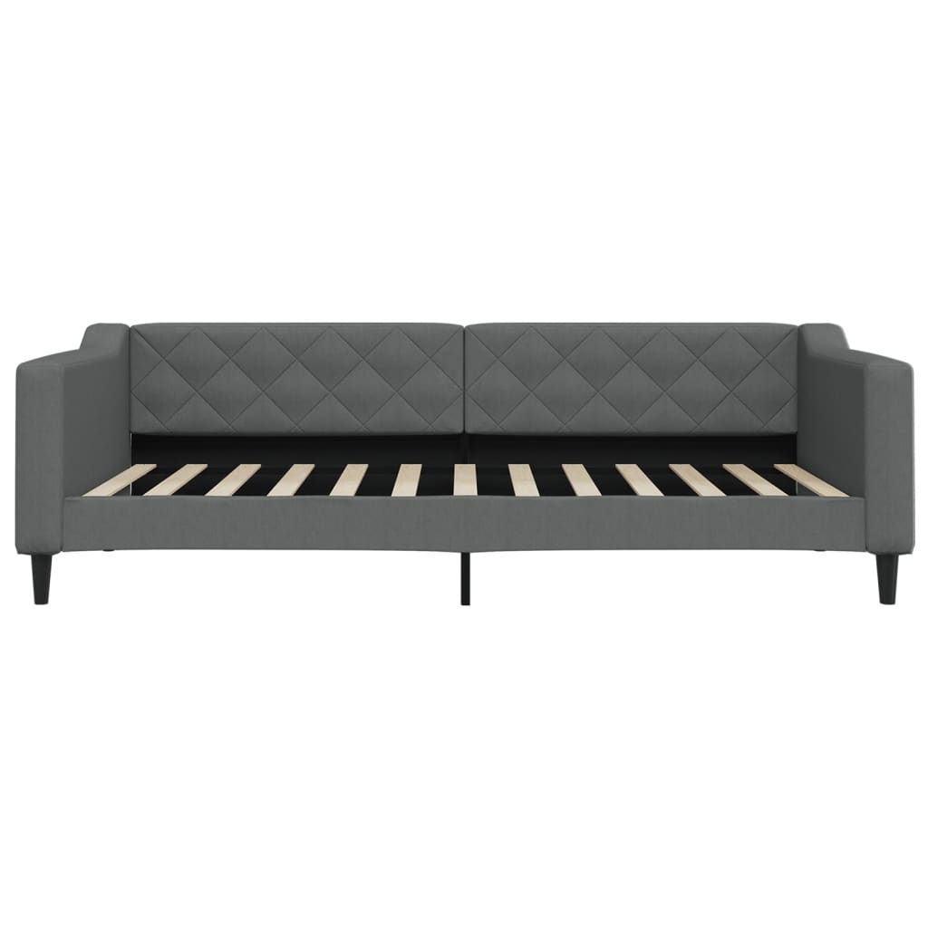 Sofá-cama 100x200 cm tecido cinzento-escuro