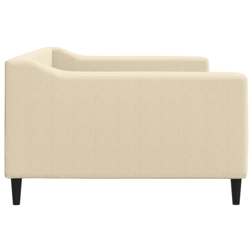 Sofá-cama 100x200 cm tecido cor creme