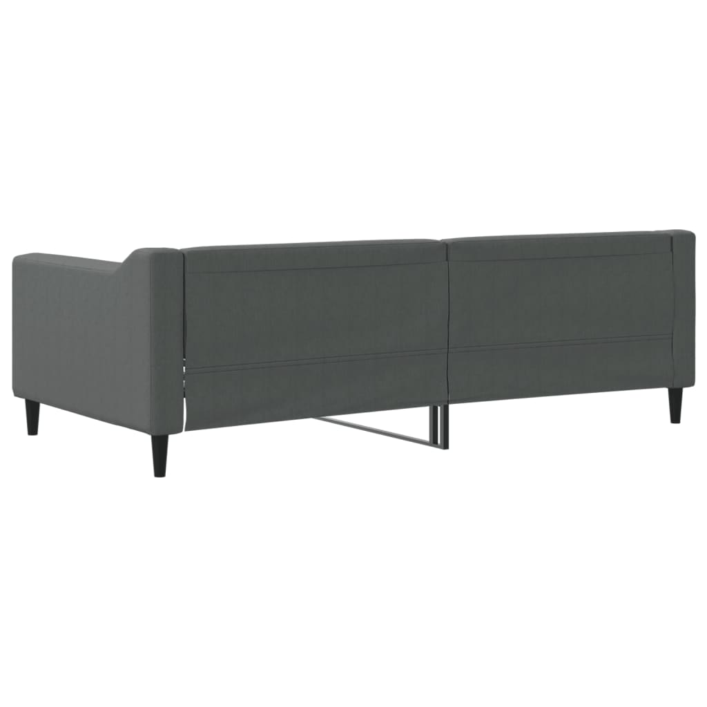 Sofá-cama 90x190 cm tecido cinzento-escuro