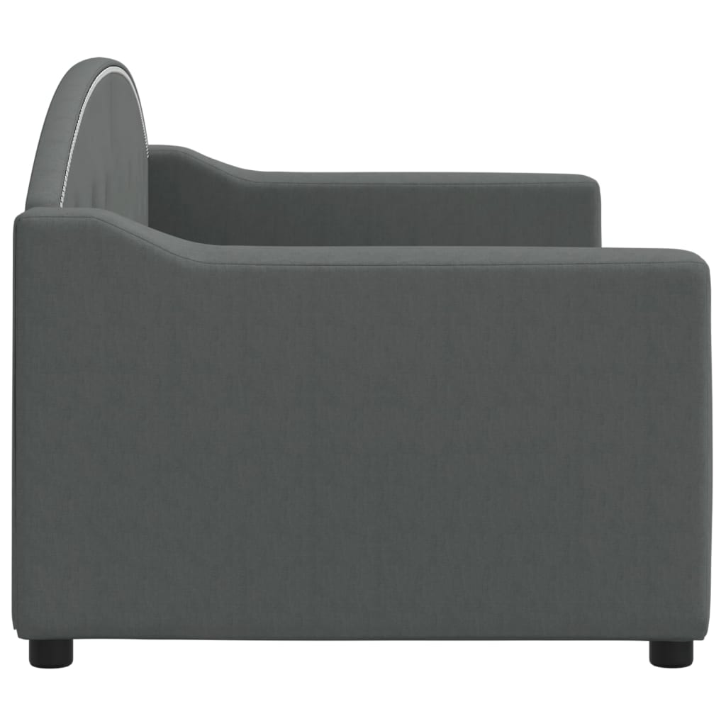 Sofá-cama 80x200 cm tecido cinzento-escuro