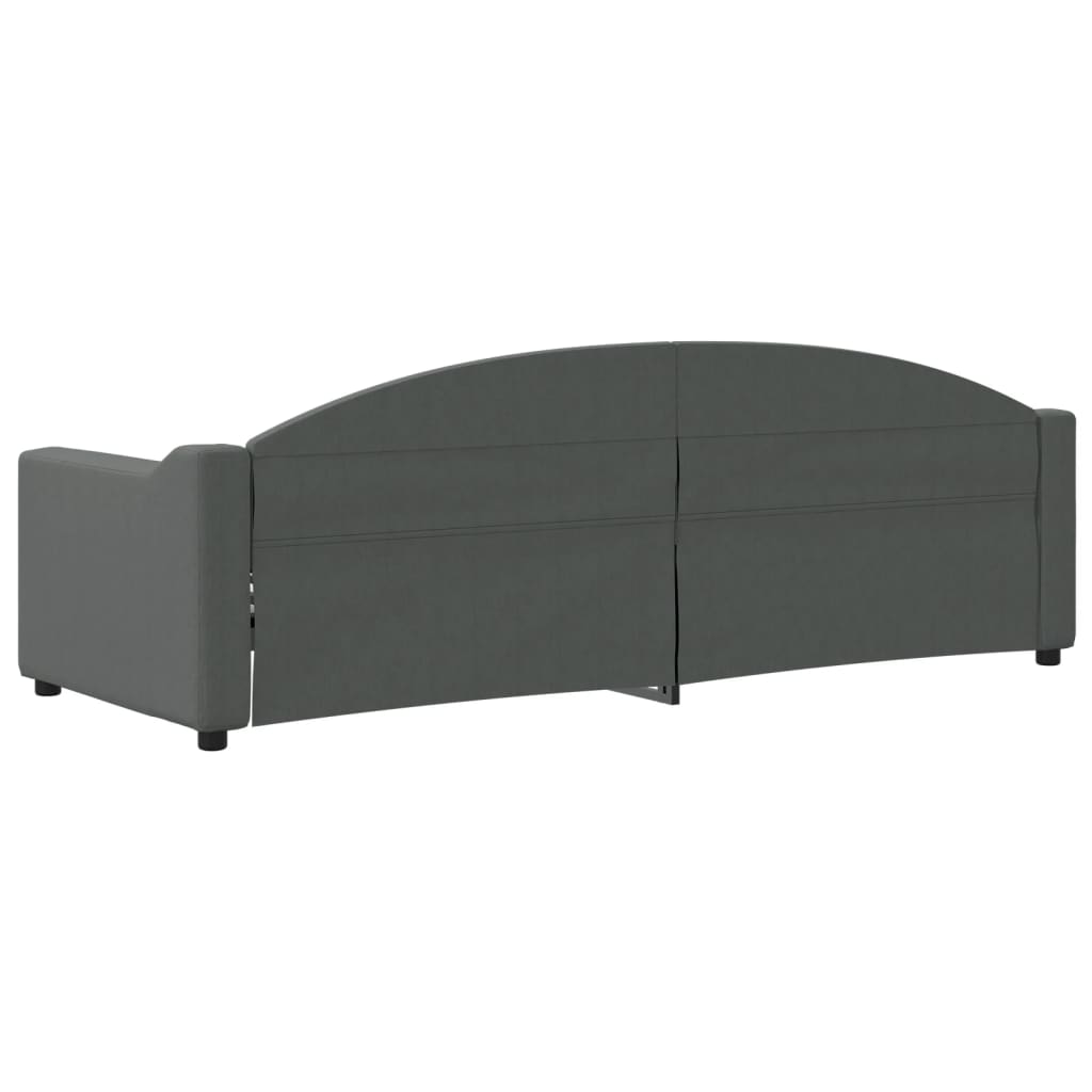 Sofá-cama 80x200 cm tecido cinzento-escuro