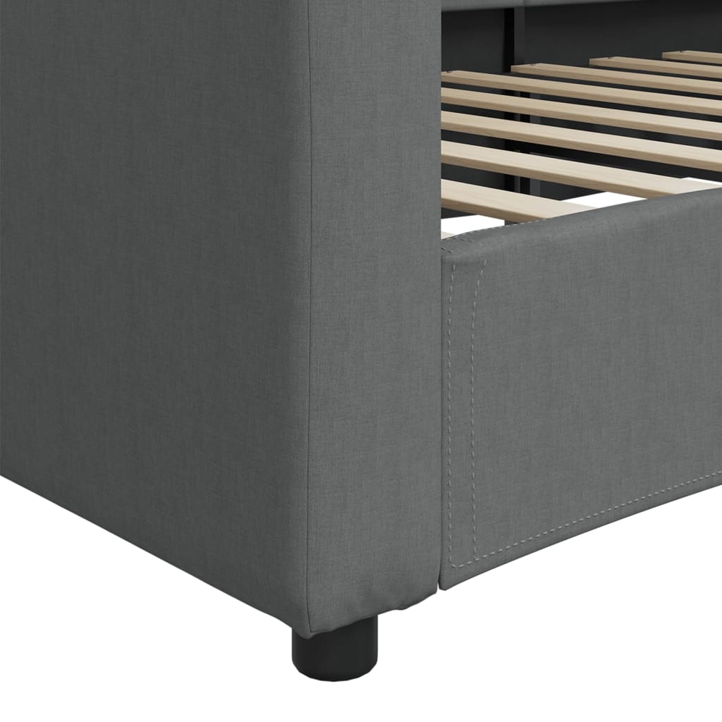 Sofá-cama 80x200 cm tecido cinzento-escuro