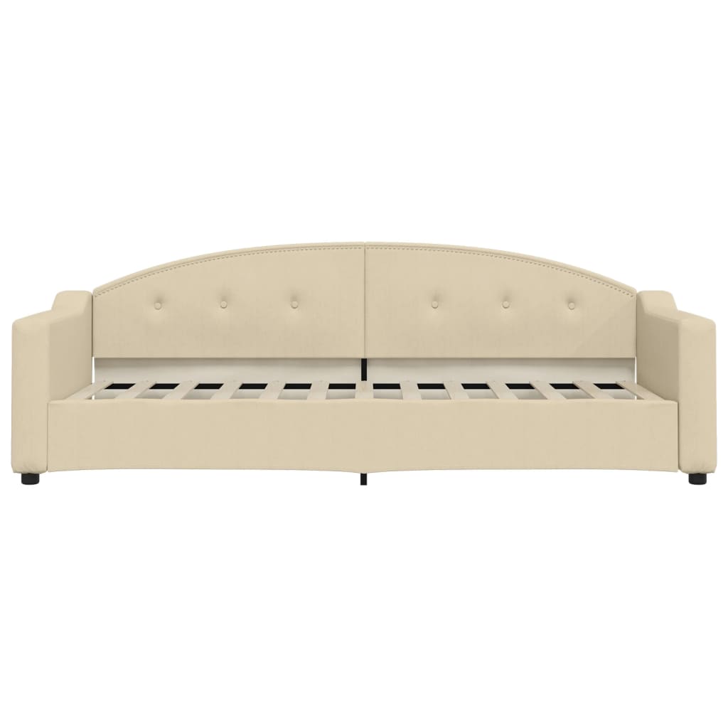 Sofá-cama 80x200 cm tecido cor creme