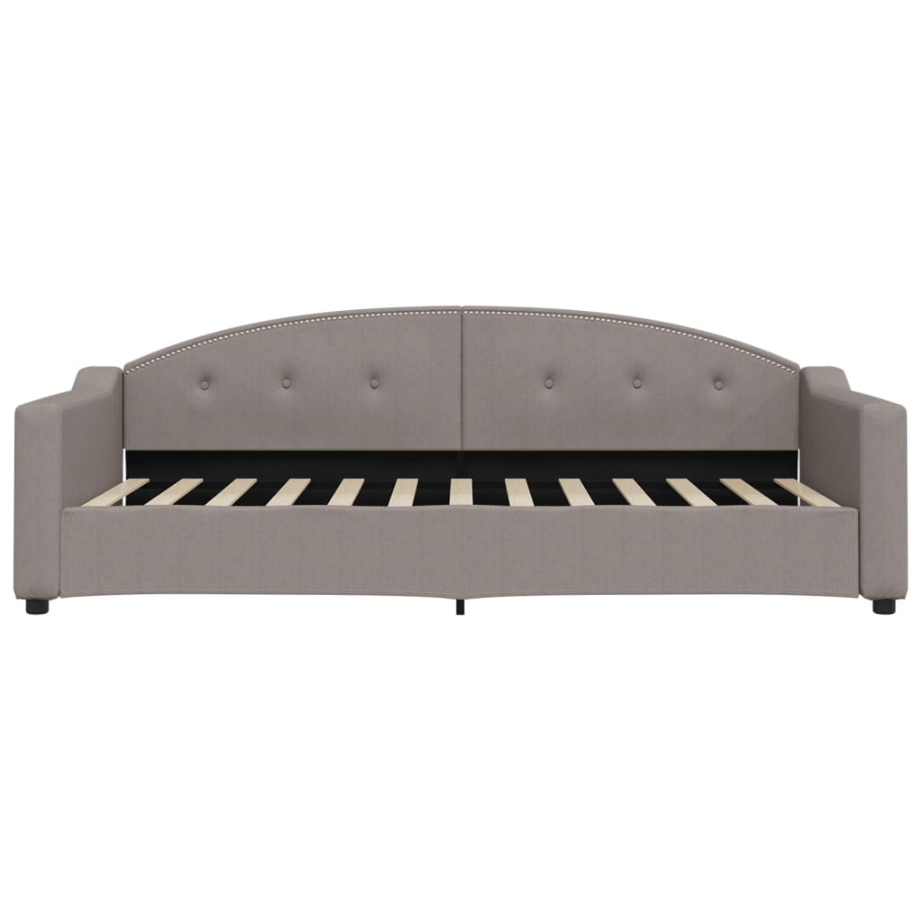 Sofá-cama 90x200 cm tecido cinzento-acastanhado
