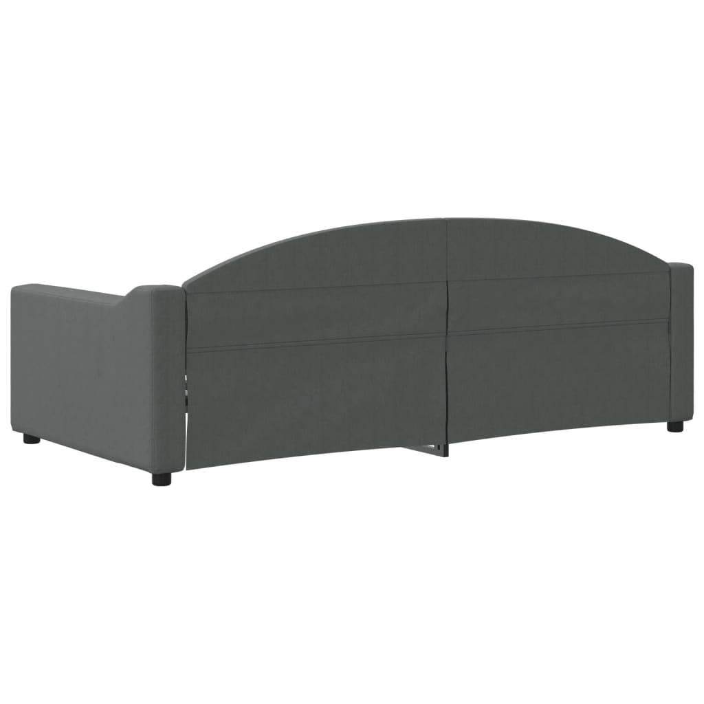 Sofá-cama 90x190 cm tecido cinzento-escuro