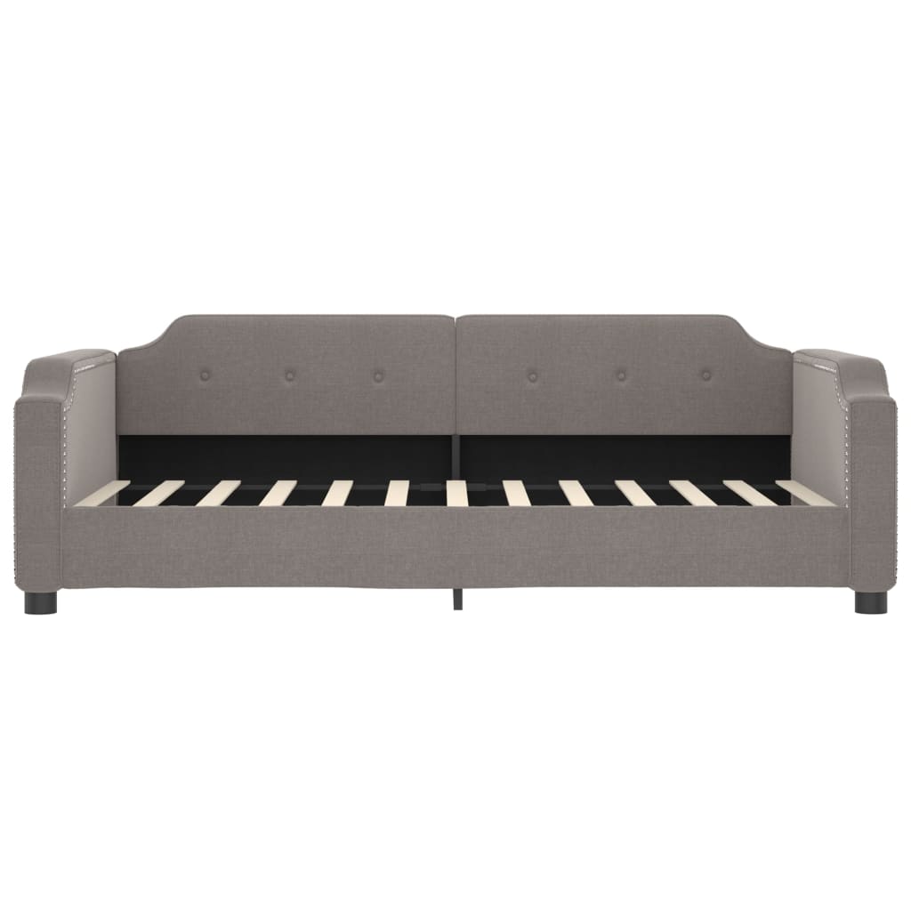 Sofá-cama 80x200 cm tecido cinzento-acastanhado