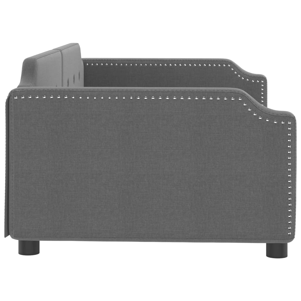 Sofá-cama 100x200 cm tecido cinzento-escuro
