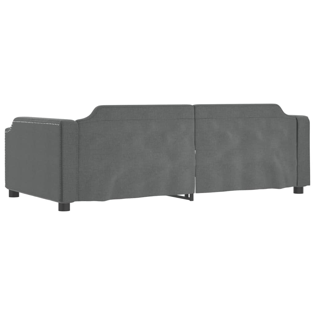 Sofá-cama 100x200 cm tecido cinzento-escuro