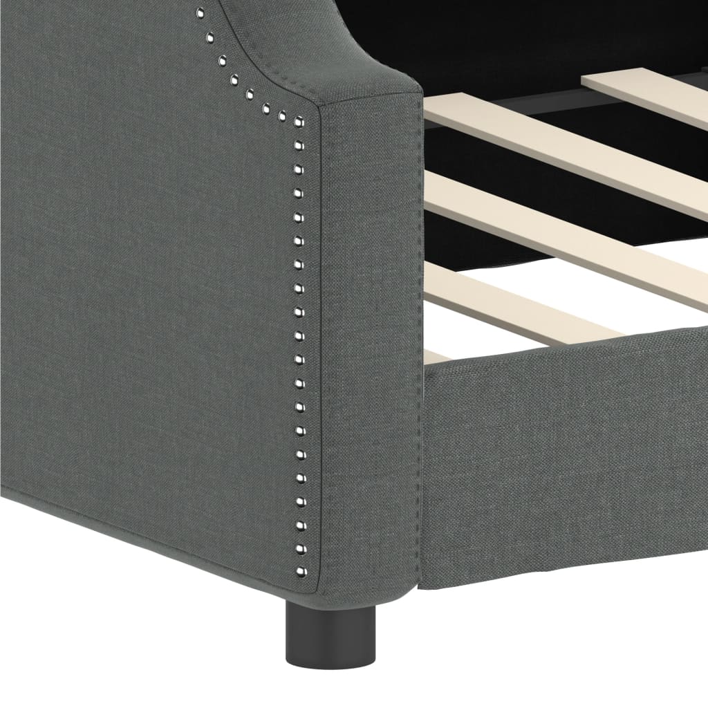 Sofá-cama 100x200 cm tecido cinzento-escuro
