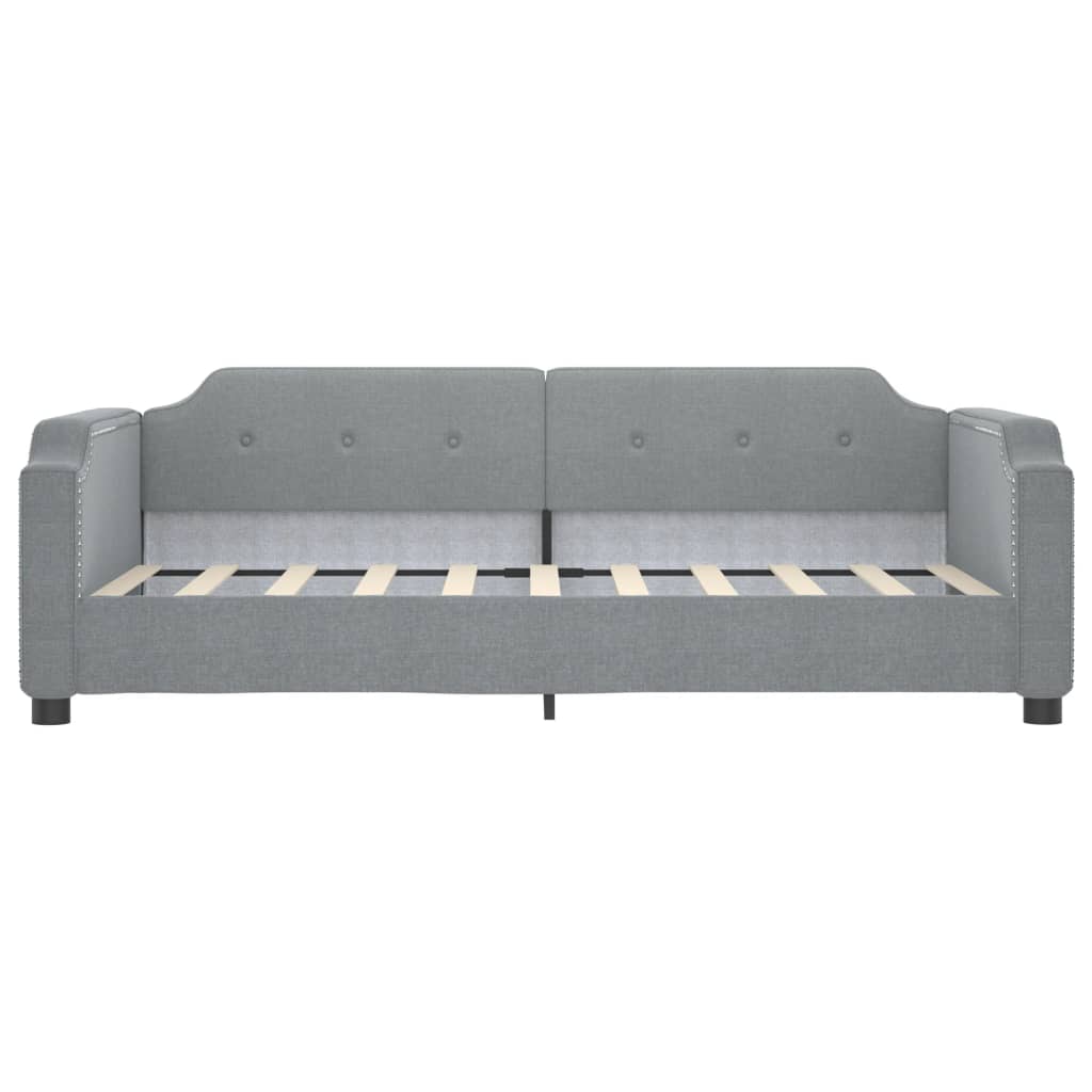 Sofá-cama 90x190 cm tecido cinzento-claro