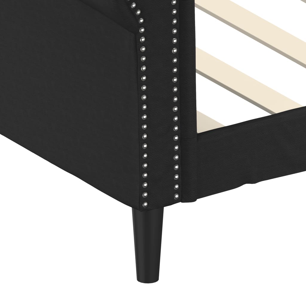 Sofá-cama 80x200 cm couro artificial preto