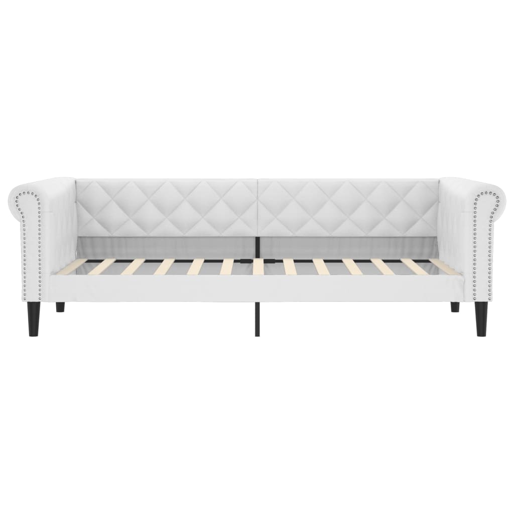 Sofá-cama 80x200 cm couro artificial branco