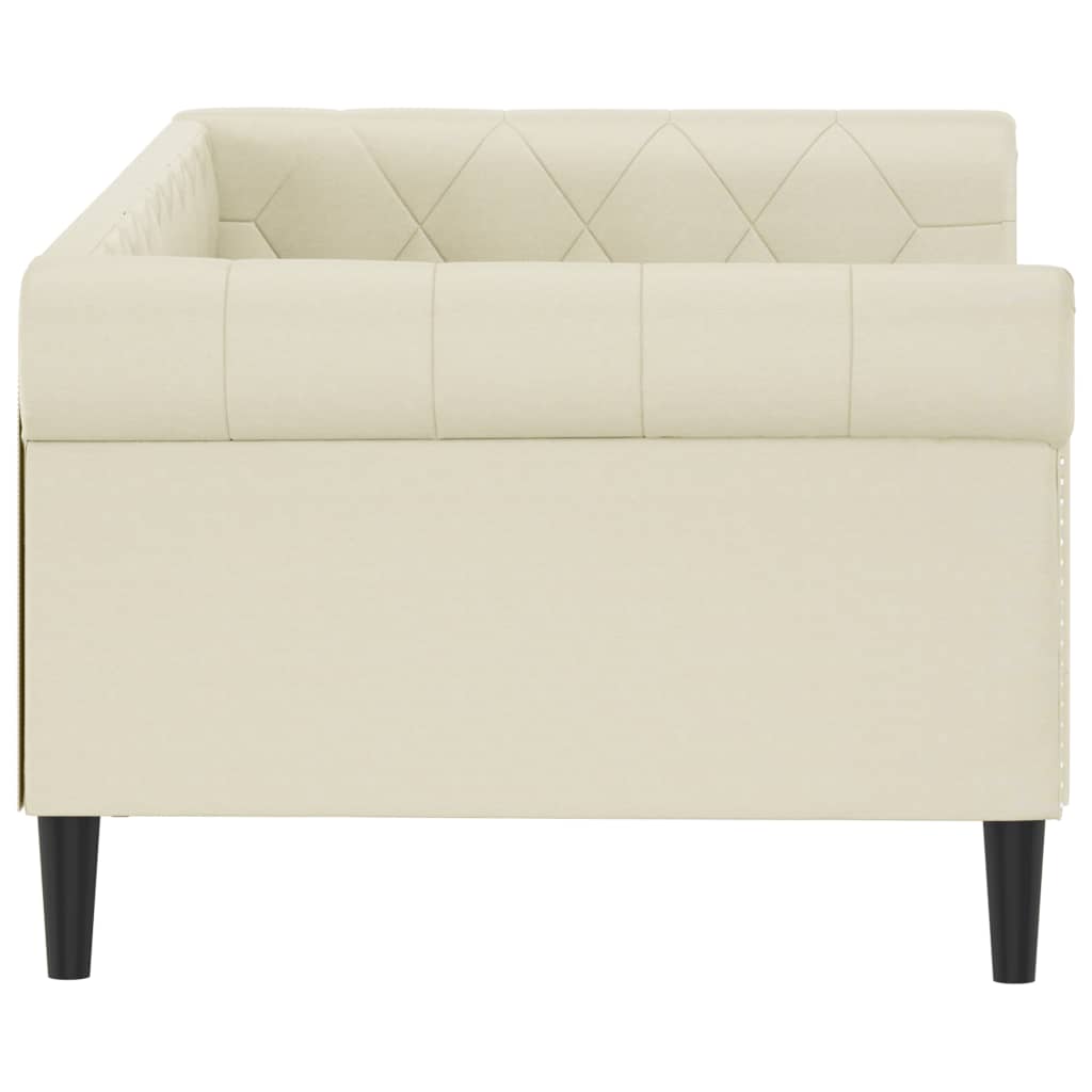 Sofá-cama 80x200 cm couro artificial cor creme