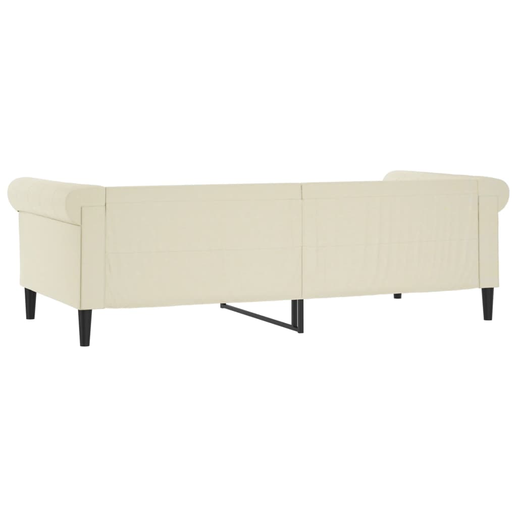 Sofá-cama 80x200 cm couro artificial cor creme