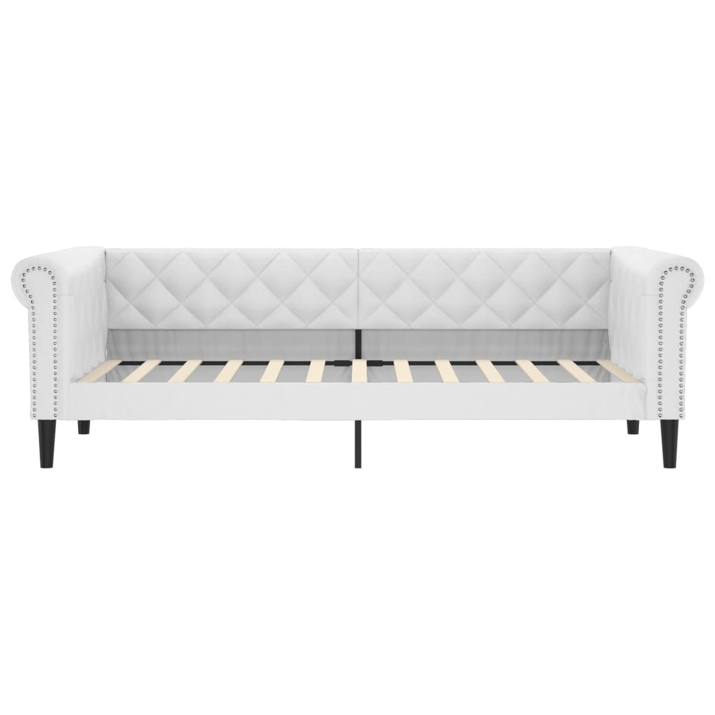 Sofá-cama 90x200 cm couro artificial branco