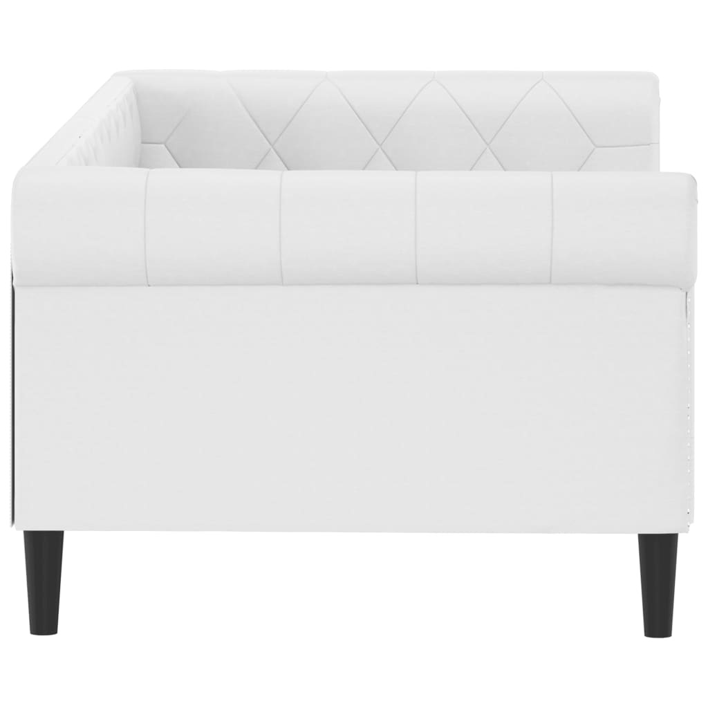 Sofá-cama 90x200 cm couro artificial branco