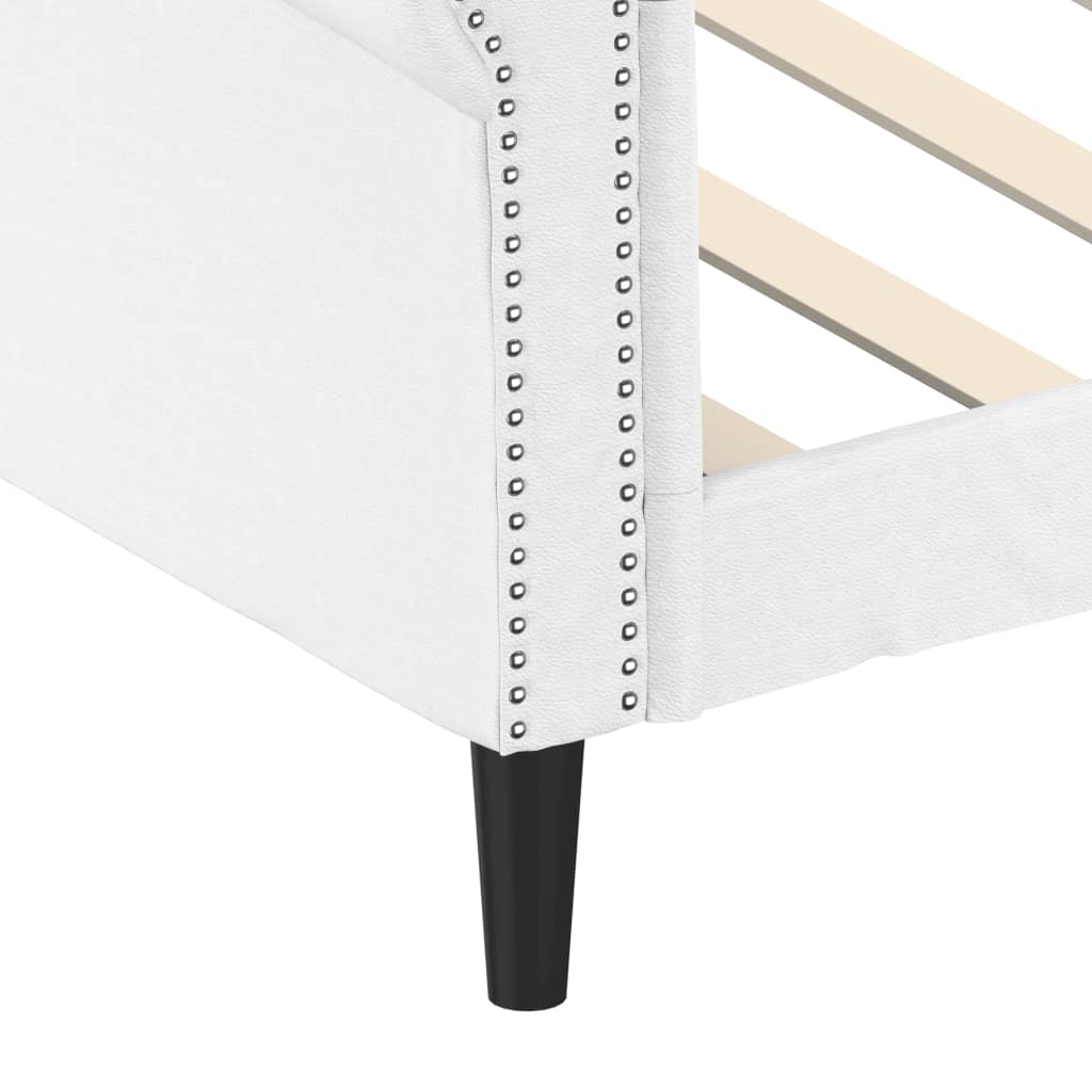 Sofá-cama 90x200 cm couro artificial branco