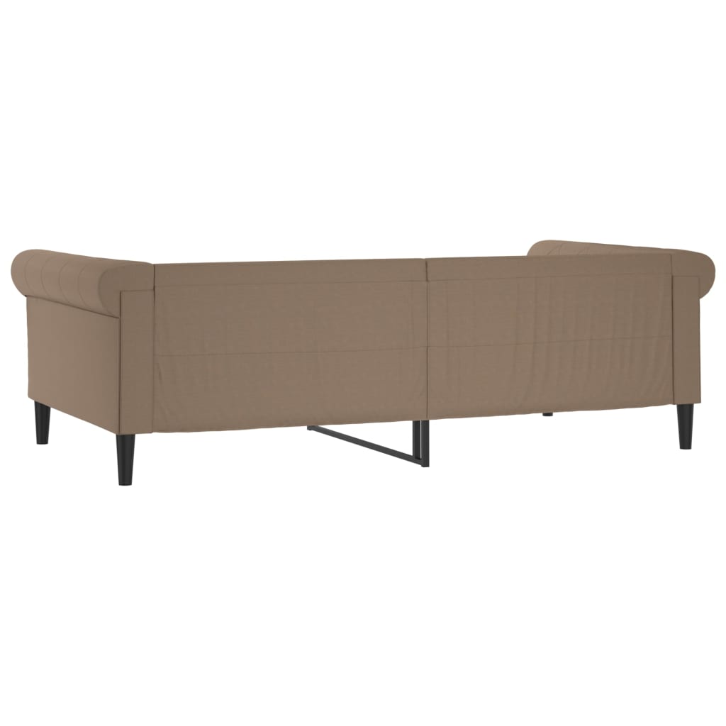 Sofá-cama 100x200 cm couro artificial cappuccino
