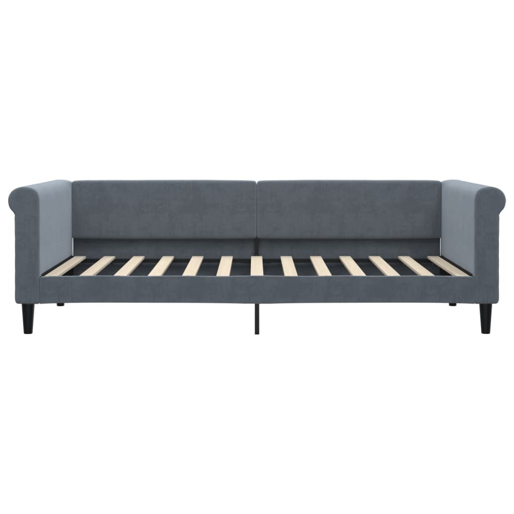 Sofá-cama 90x200 cm veludo cinzento-escuro