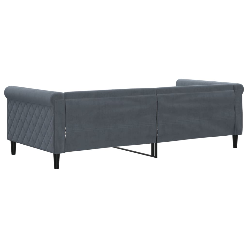 Sofá-cama 90x200 cm veludo cinzento-escuro