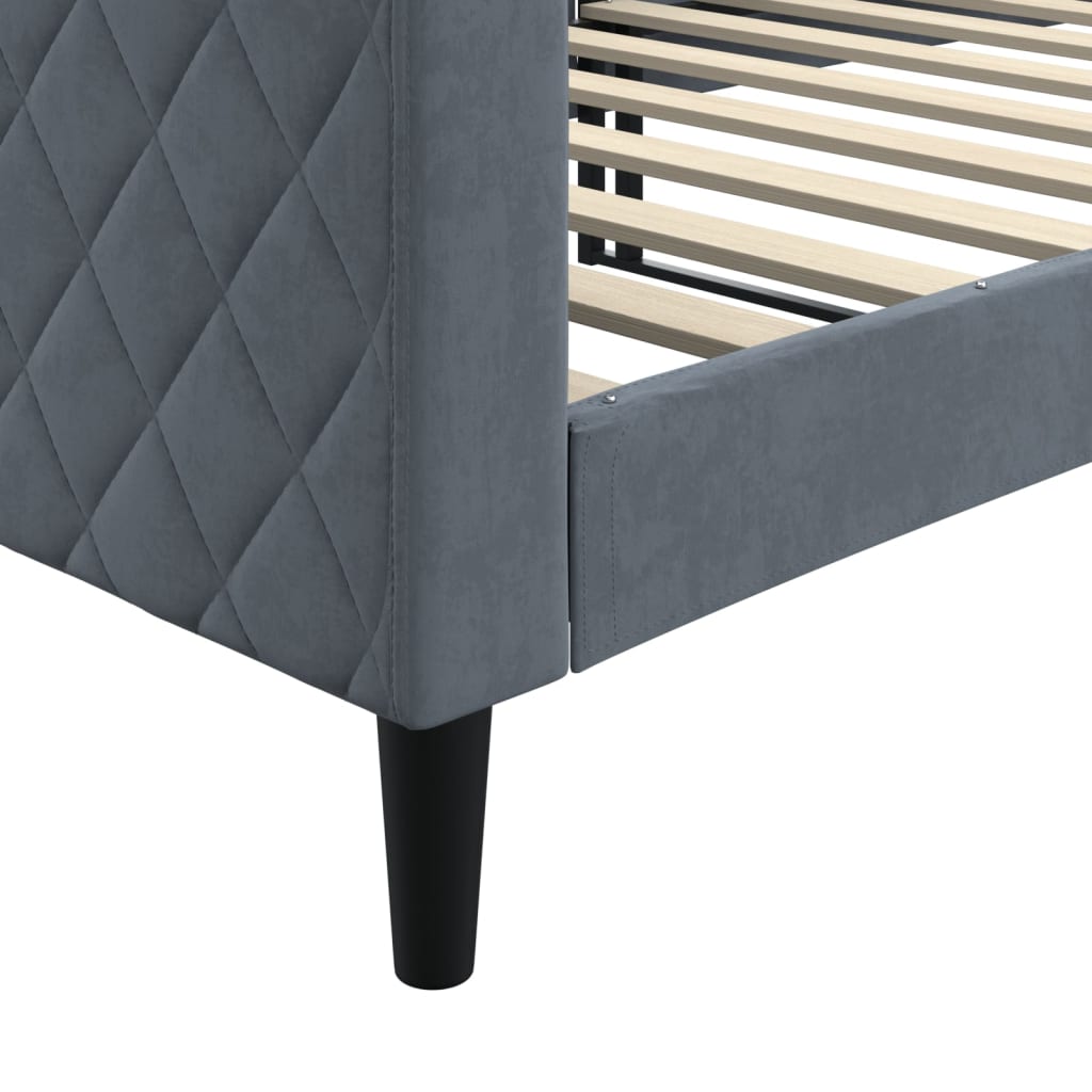 Sofá-cama 90x200 cm veludo cinzento-escuro