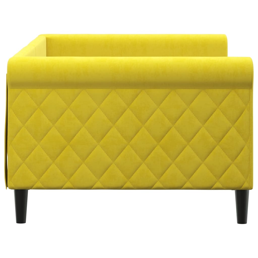 Sofá-cama 90x200 cm veludo amarelo