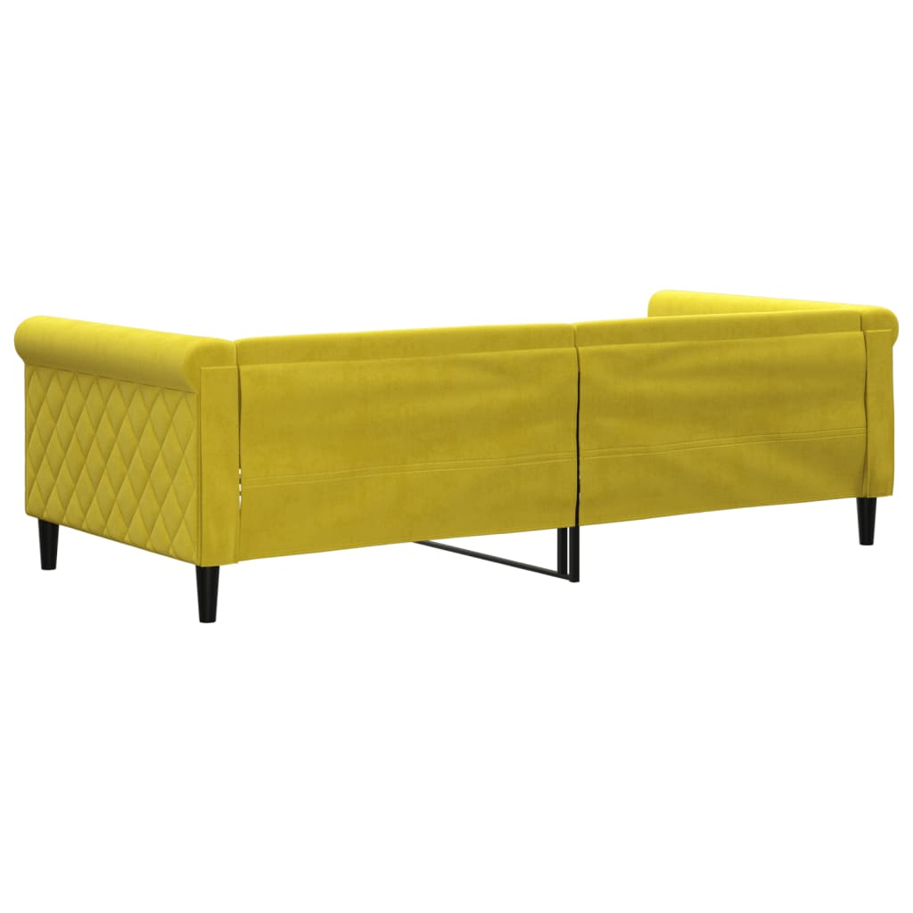 Sofá-cama 90x200 cm veludo amarelo