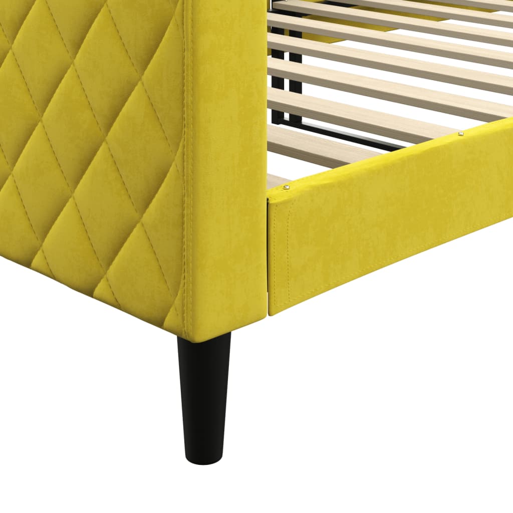 Sofá-cama 90x200 cm veludo amarelo