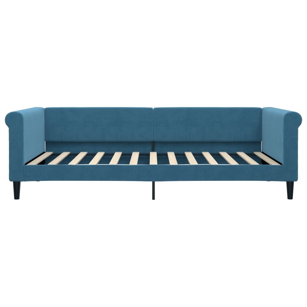 Sofá-cama 100x200 cm veludo azul
