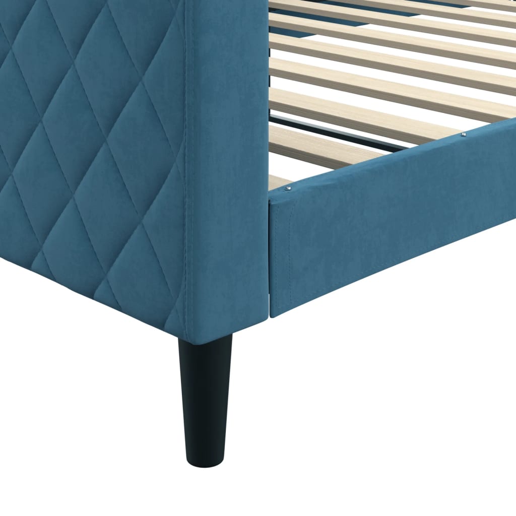 Sofá-cama 100x200 cm veludo azul