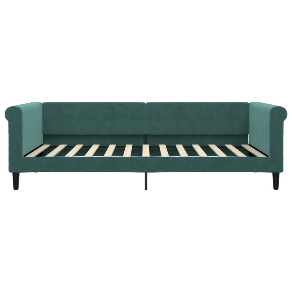 Sofá-cama 100x200 cm veludo verde-escuro