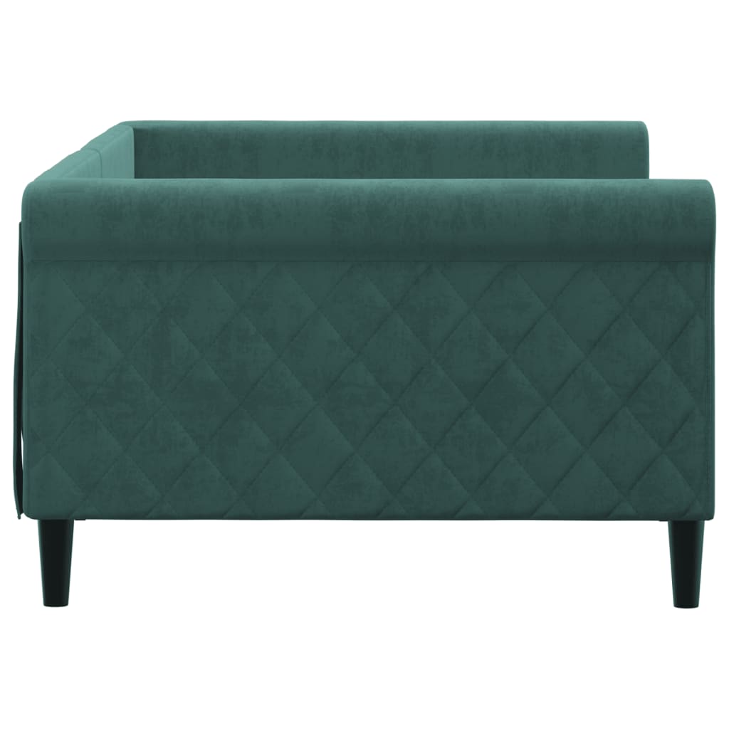 Sofá-cama 100x200 cm veludo verde-escuro