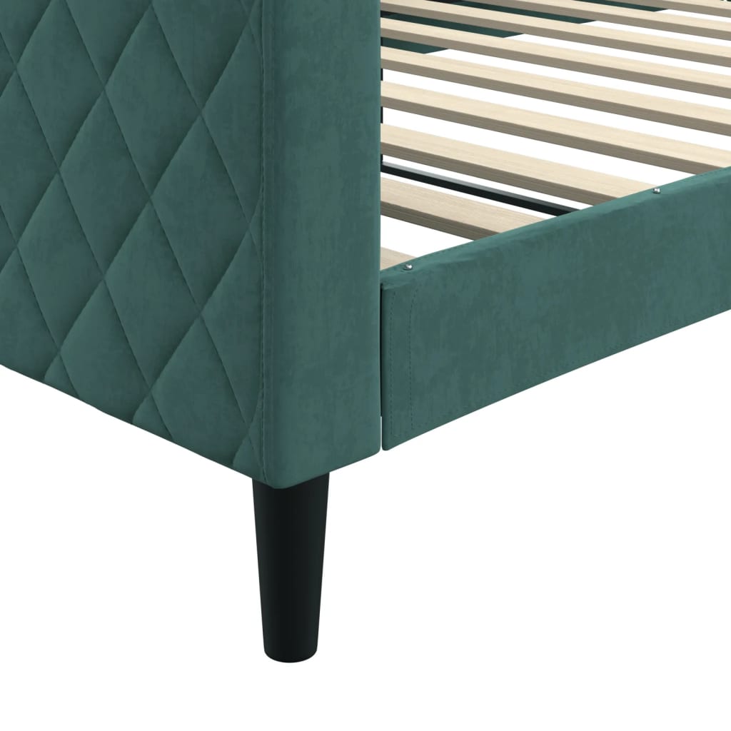 Sofá-cama 100x200 cm veludo verde-escuro