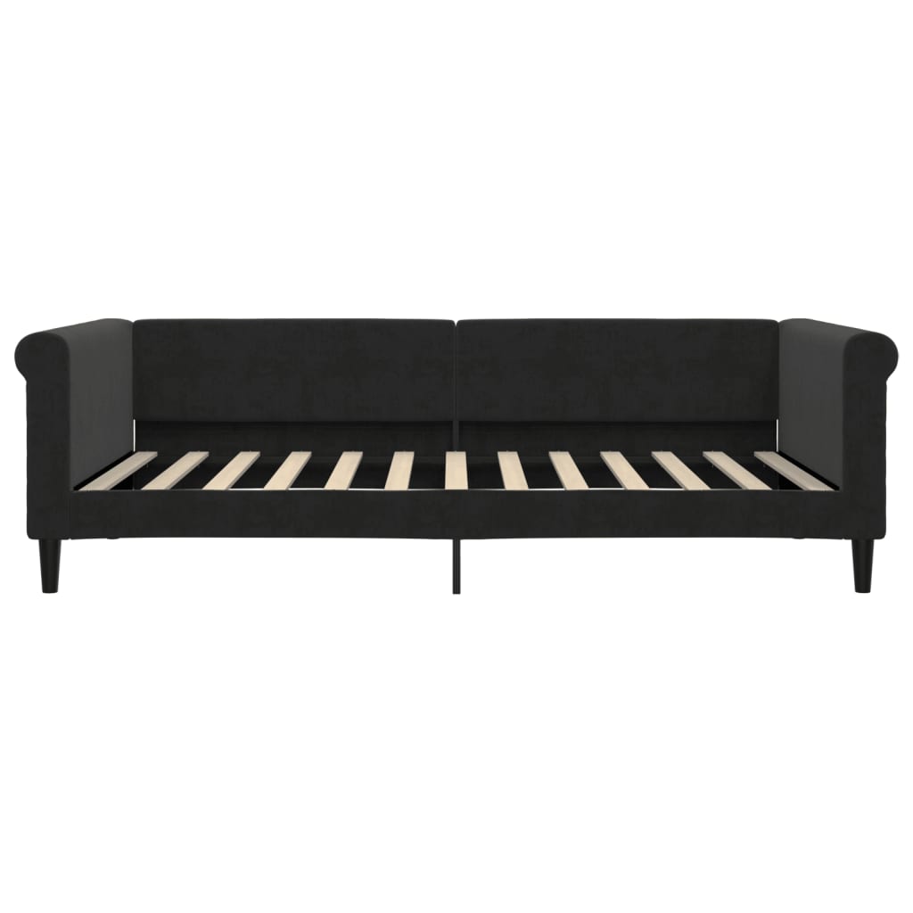 Sofá-cama 100x200 cm veludo preto