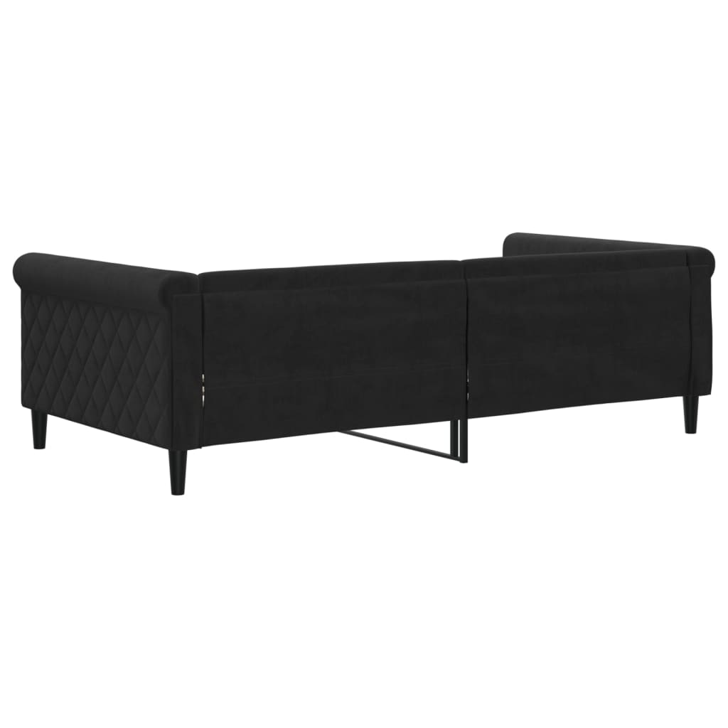 Sofá-cama 100x200 cm veludo preto