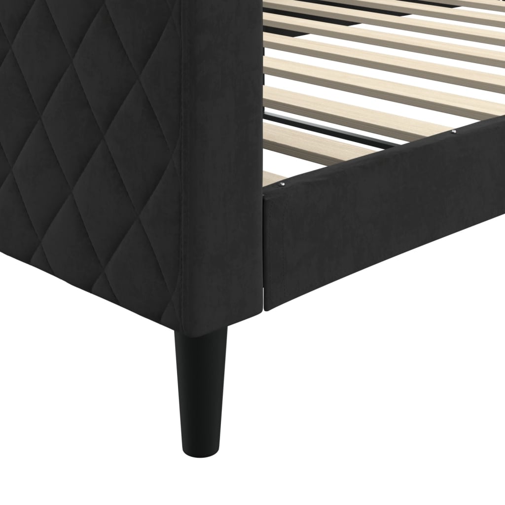 Sofá-cama 100x200 cm veludo preto