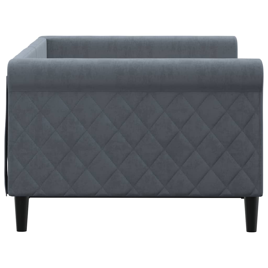 Sofá-cama 90x190 cm veludo cinzento-escuro
