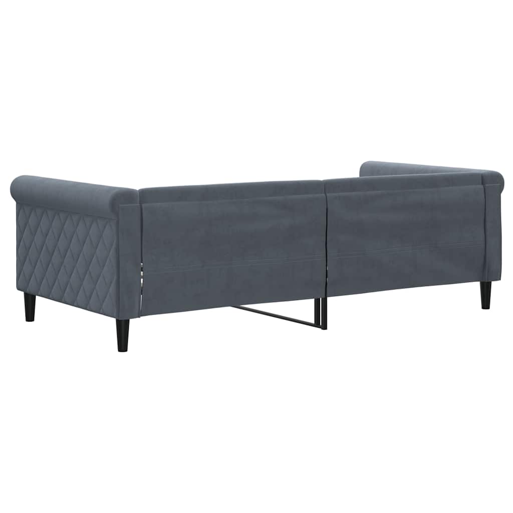 Sofá-cama 90x190 cm veludo cinzento-escuro