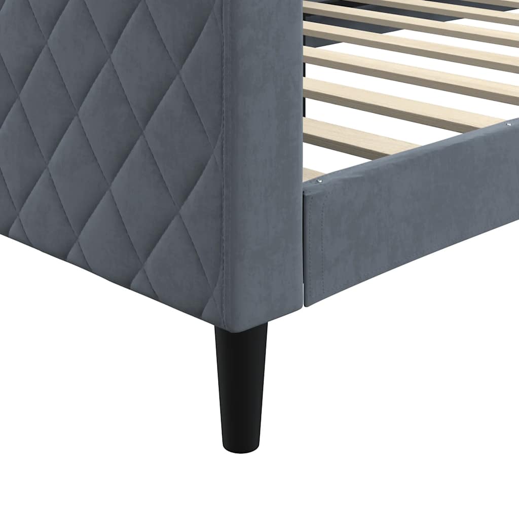 Sofá-cama 90x190 cm veludo cinzento-escuro