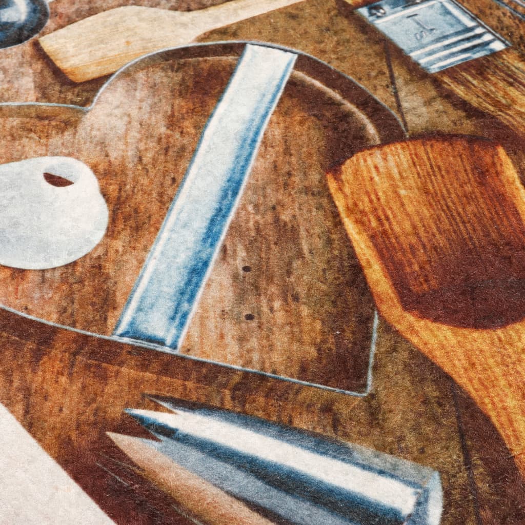 Tapete de cozinha lavável antiderrapante 60x180 cm multicor