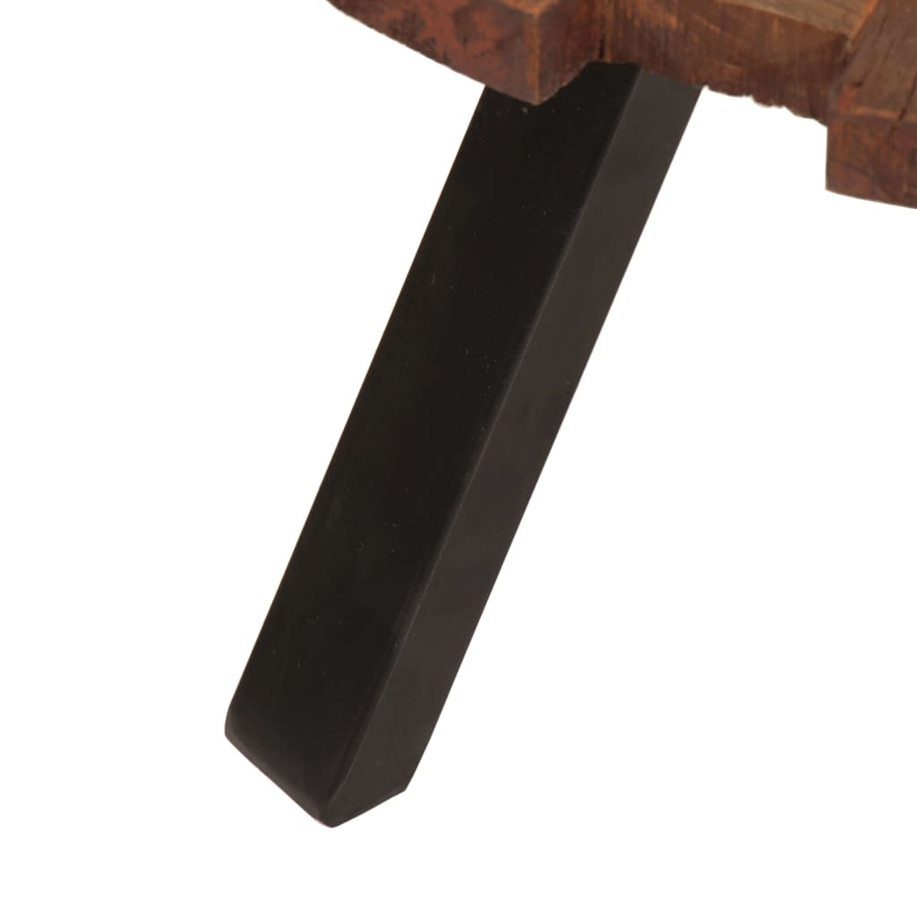 Mesas de centro 2 pcs cm madeira recuperada maciça e ferro