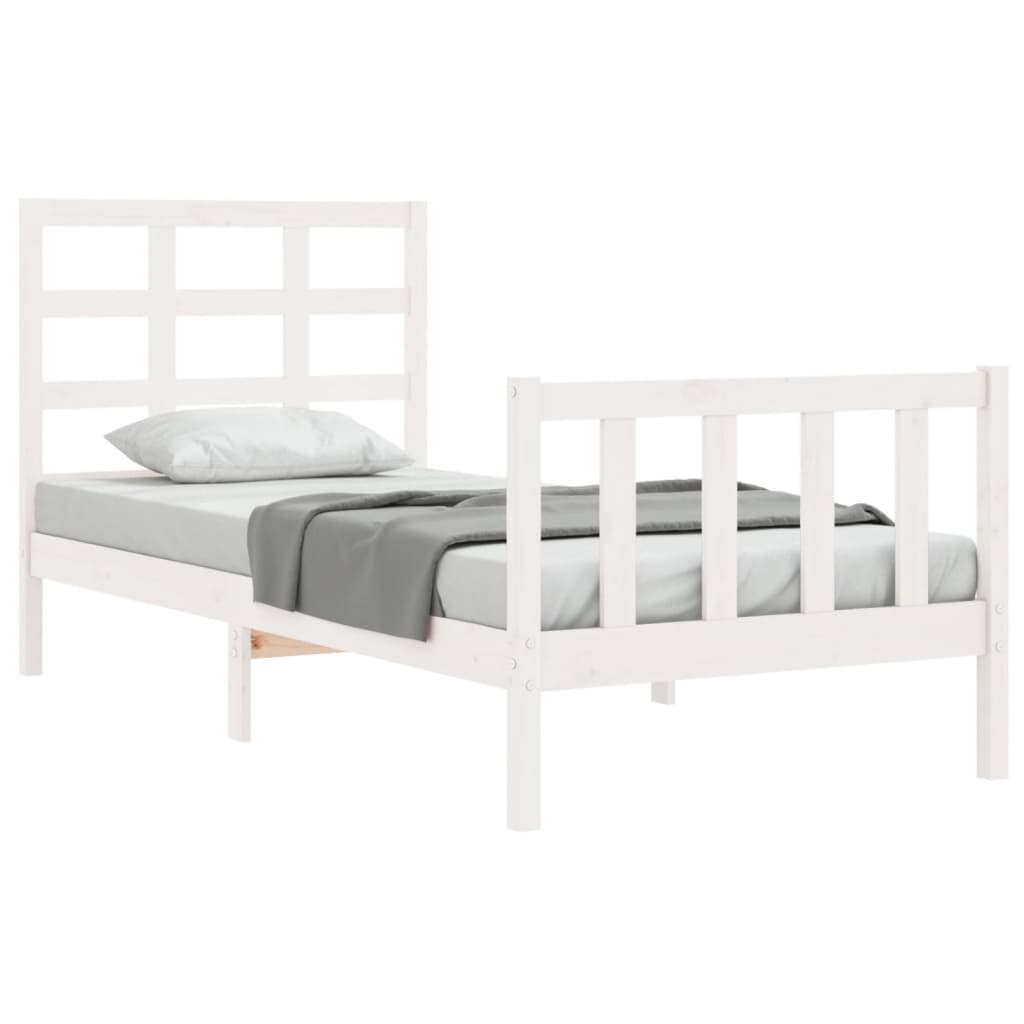 Cama sem colchão 90x190 cm madeira de pinho maciça branco