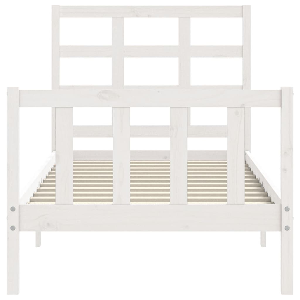 Cama sem colchão 90x190 cm madeira de pinho maciça branco