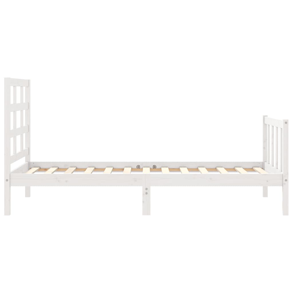 Cama sem colchão 90x190 cm madeira de pinho maciça branco